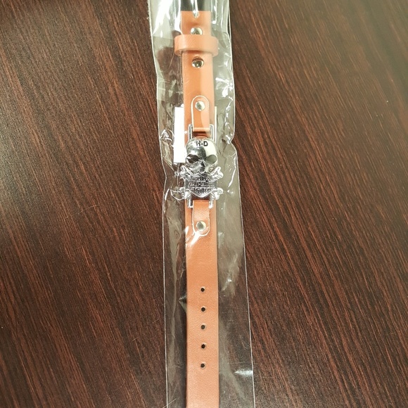 HARLEY DAVIDSON SKULL LEATHER BRACELET - Picture 3 of 4